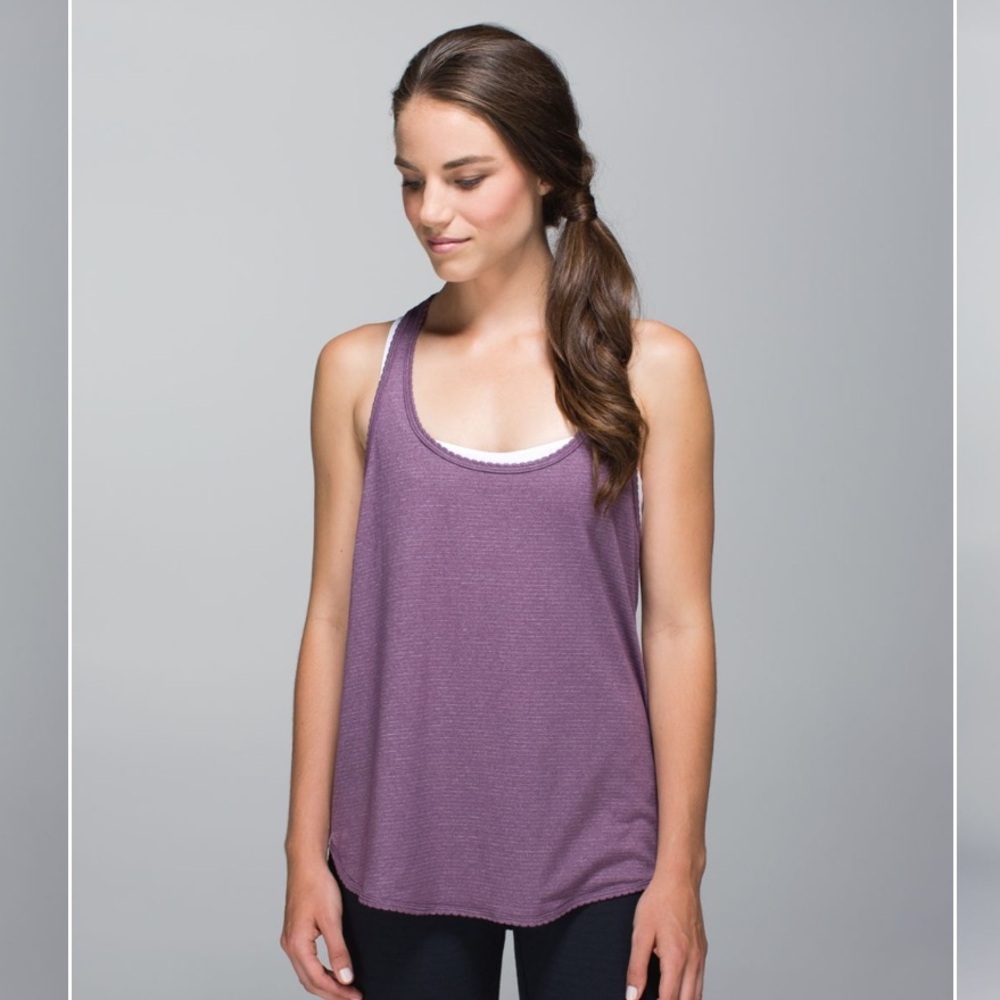 Lululemon 105 F Singlet Heathered Purple Fog size 6
